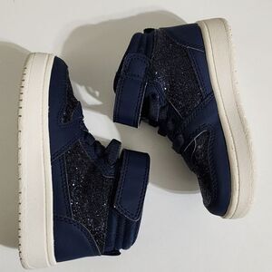 H&M Toddler Girls Navy Blue Glitter Sneakers Boots Shoes Size 7.5